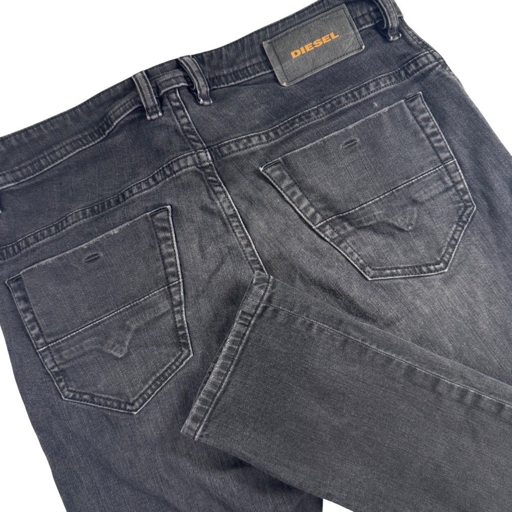 Diesel Thommer Slim Jeans Mens 30x29 Dark Gray Faded Stretch Denim